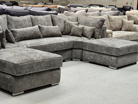 Belgravia U-Shape Sofa - Platinum Alaska Fabric