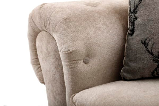 Verona - Corner Sofa - 3 Seater - 2 Seater - Mink Fabric - Scatterback Cushions (3+2 Seater)|B0DR625N4Y