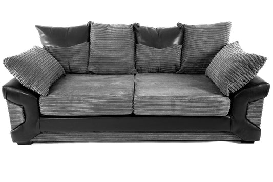 Dino 3 + 2 Seater Sofa Set Black/Grey Cord 