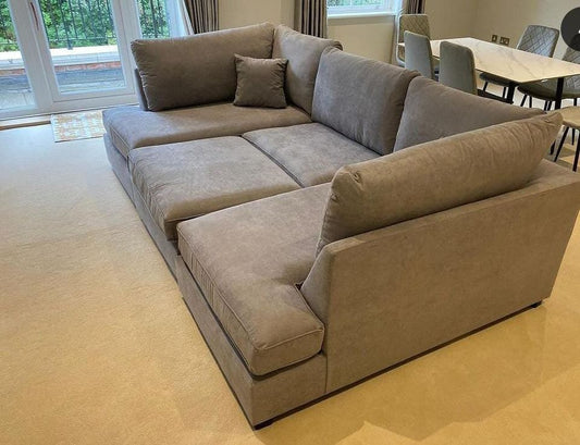 Carnaby Small U Shape Sofa with Footstool [ mink naples ] 