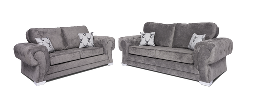 Verona Full Back 3+2 Seater Sofa Set Grey 
