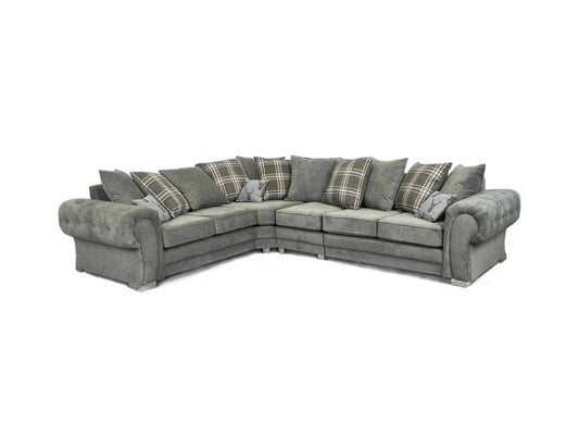Verona Corner Sofa 6 Seater Universal Scatter Back Grey 