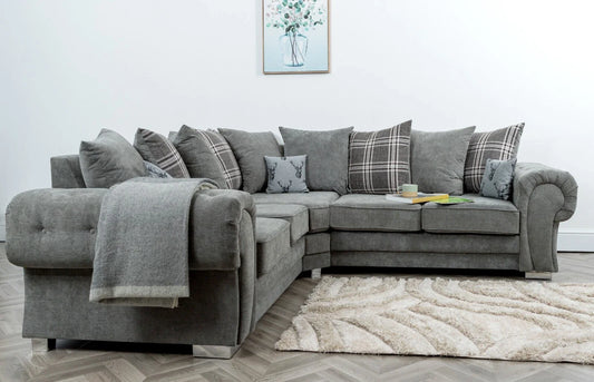Verona 5 Seater Sofa 2C2 in Grey | Scatter Back Cushions | All Covers Washable|145687027326